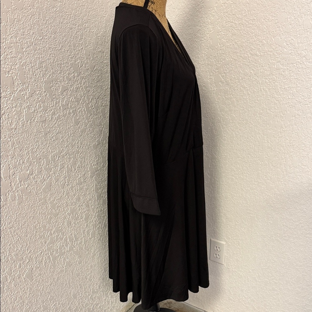 Torrid Black Midi Dress 3/4 Sleeves - Picture 3 of 11